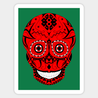 the red pattern skull in ecopop Magnet